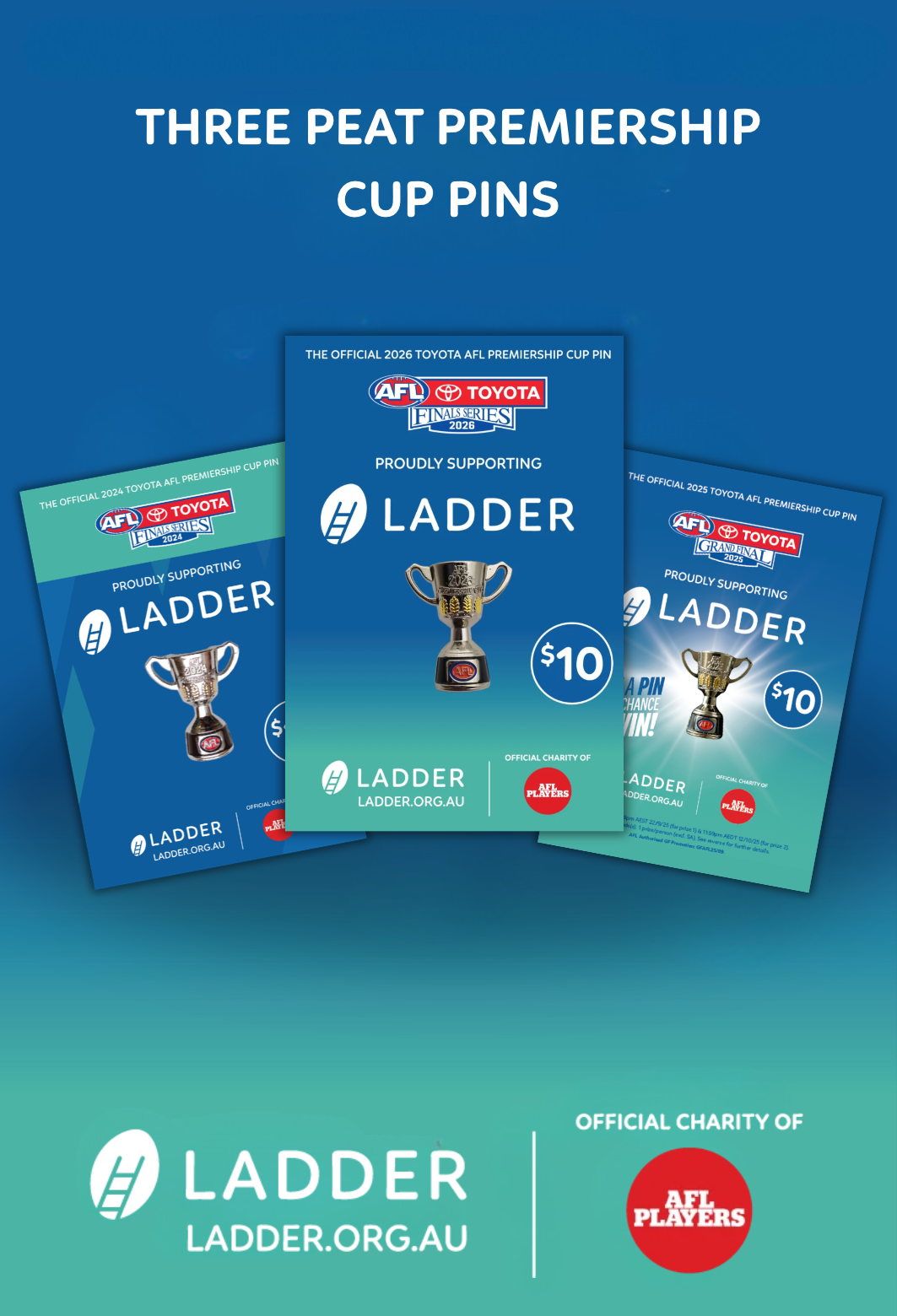 Three Peat Premiership Cup Pin Set